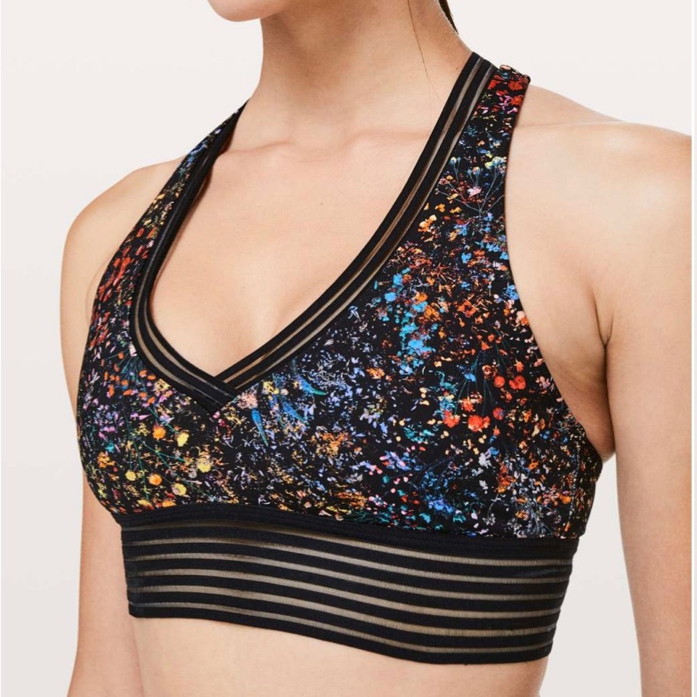 Lululemon Find Focus Bra Flowerescent Multi / Black Size 6